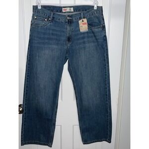 NWT Levi Strauss 550 Mens Relaxed Fit Tapered Leg Jeans Blue W36 L29 18 Huskey